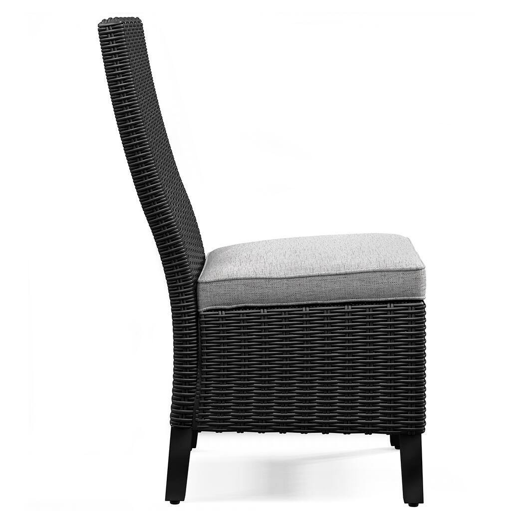 Beachcroft Black/Light Gray 2 Outdoor Chairs with End Table