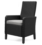 Beachcroft Black/Light Gray 2 Outdoor Chairs with End Table