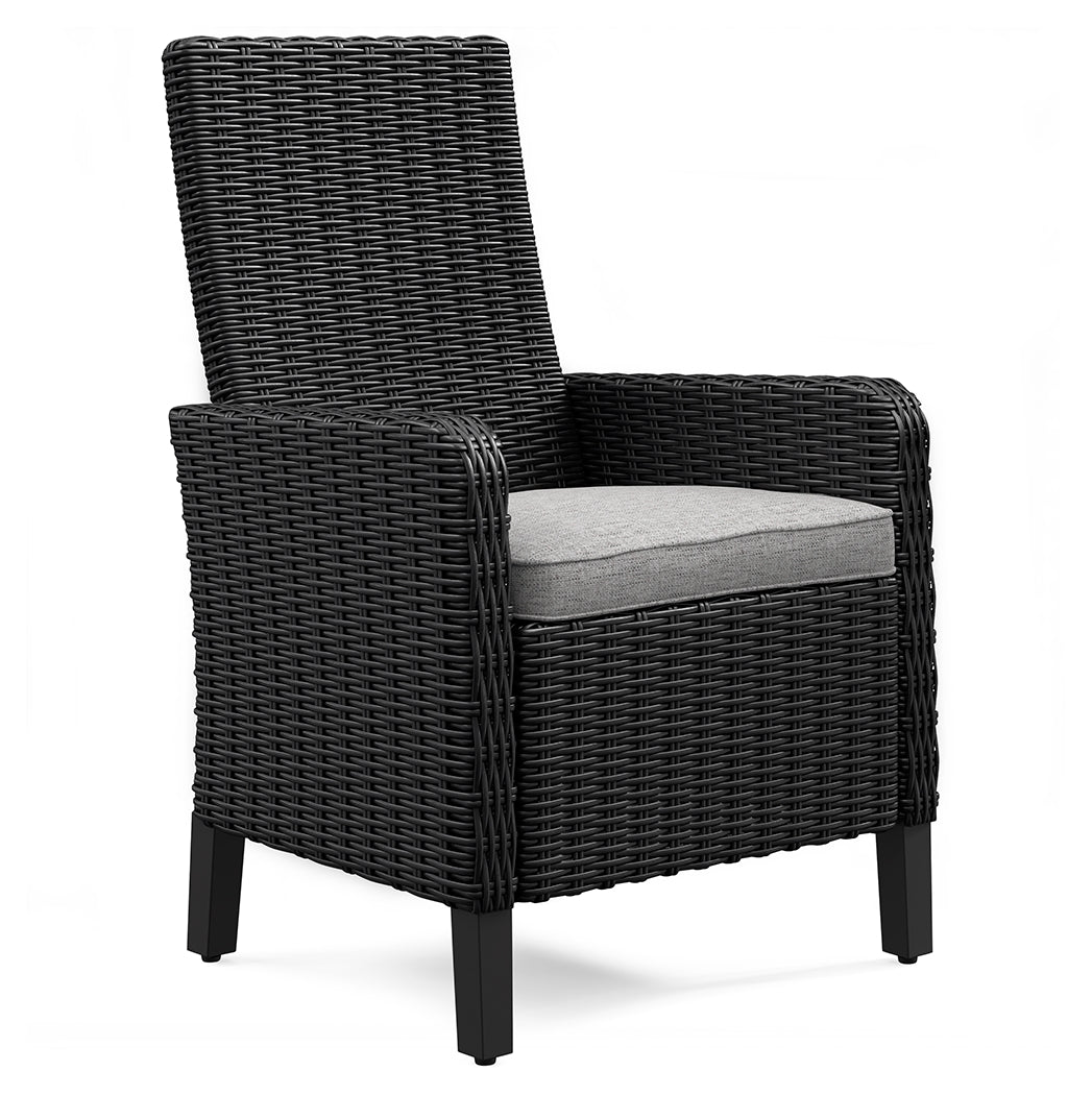 Beachcroft Black/Light Gray 2 Outdoor Chairs with End Table