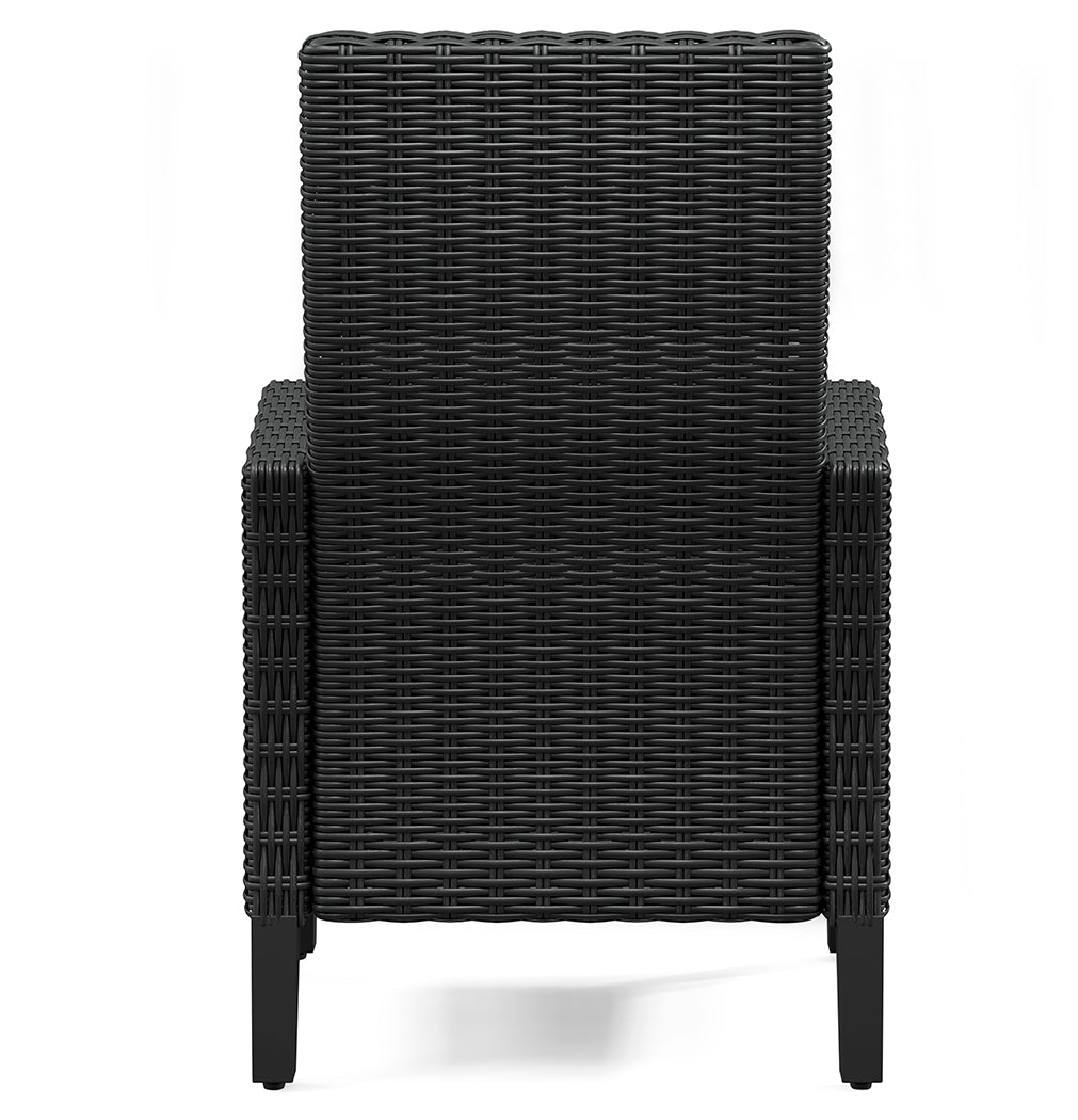 Beachcroft Black/Light Gray 2 Outdoor Chairs with End Table