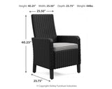 Beachcroft Black/Light Gray 2 Outdoor Chairs with End Table