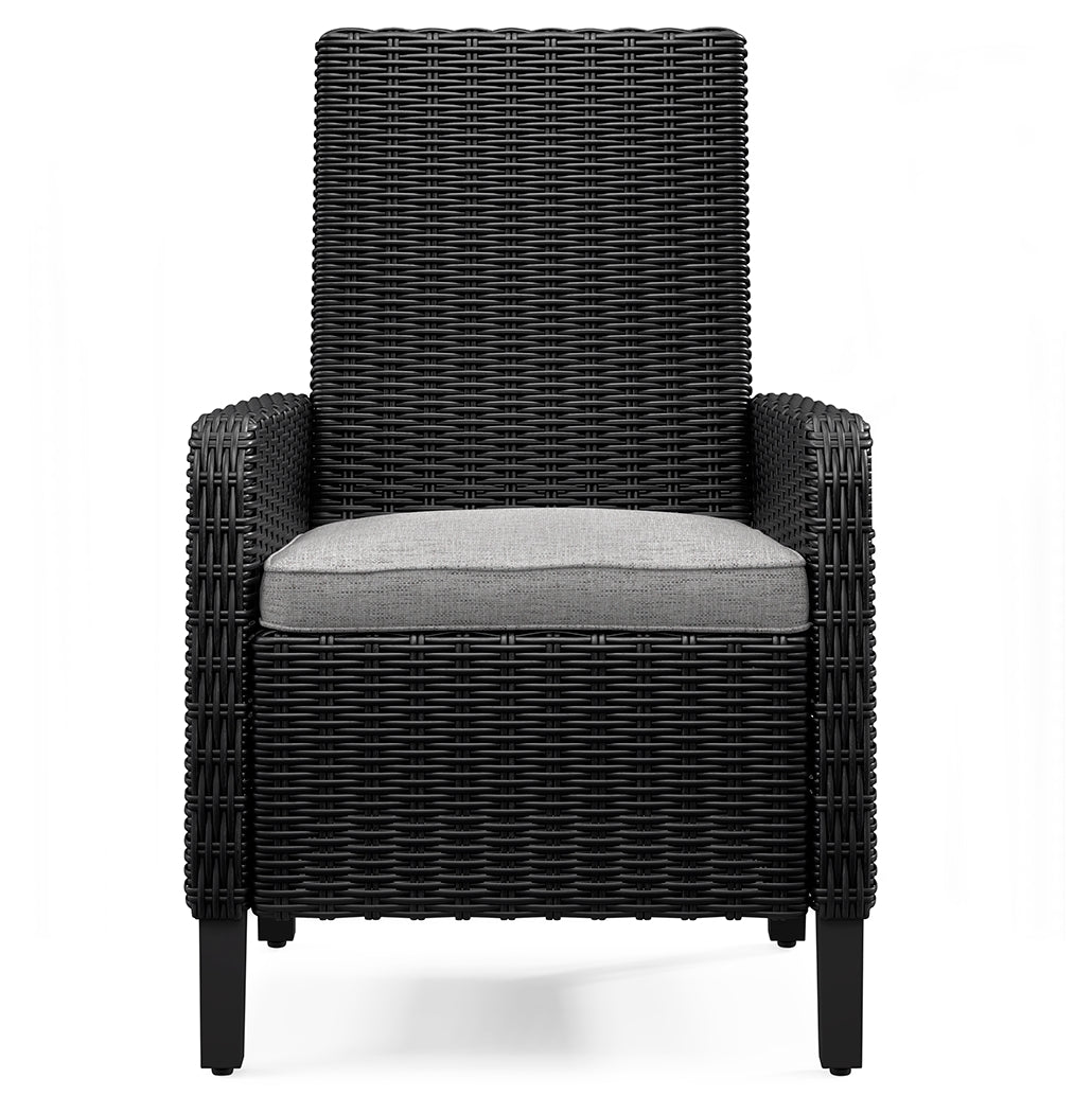 Beachcroft Black/Light Gray 2 Outdoor Chairs with End Table