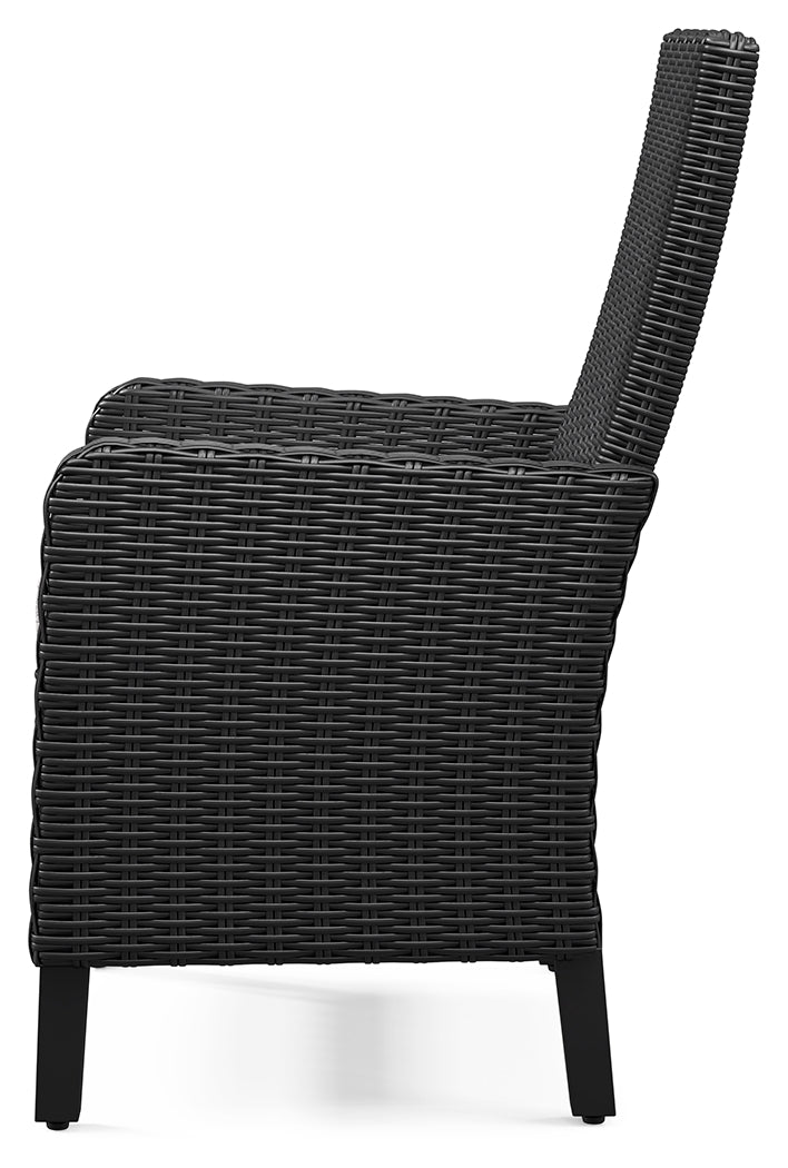 Beachcroft Black/Light Gray 2 Outdoor Chairs with End Table