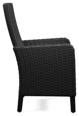 Beachcroft Black/Light Gray 2 Outdoor Chairs with End Table