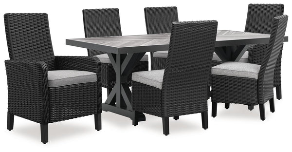 Chair with light gray removable cushion, side angle