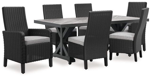 Chair with light gray removable cushion, side angle