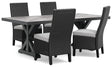 Close-up of plush light gray cushions on Beachcroft outdoor dining chair