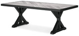 Beachcroft Black and Light Gray Outdoor Dining Table with 6 Chairs