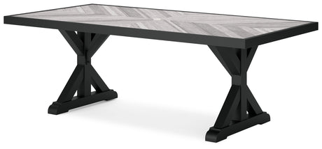 Beachcroft Outdoor Dining Table side angle