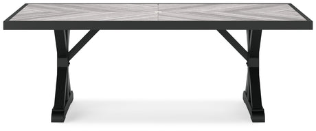 Beachcroft Black and Light Gray Outdoor Dining Table with 6 Chairs