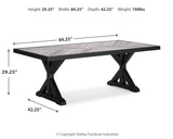 Beachcroft Black and Light Gray Outdoor Dining Table with 6 Chairs