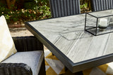 Close-up of porcelain tile tabletop detail