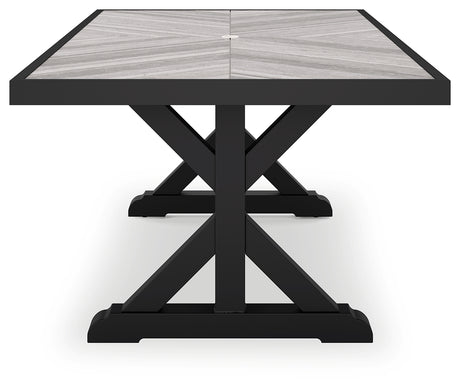 Side view of table showing leg design