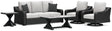 Close-up of Beachcroft sofa cushion in light gray Nuvella fabric