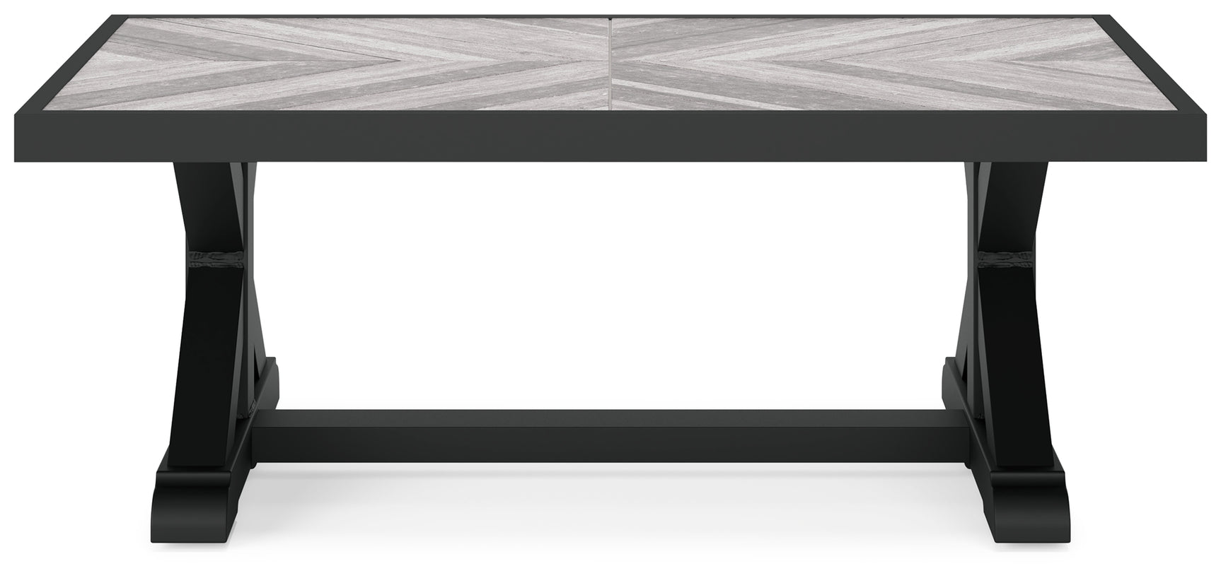 Back view of Beachcroft outdoor sofa with exposed frame