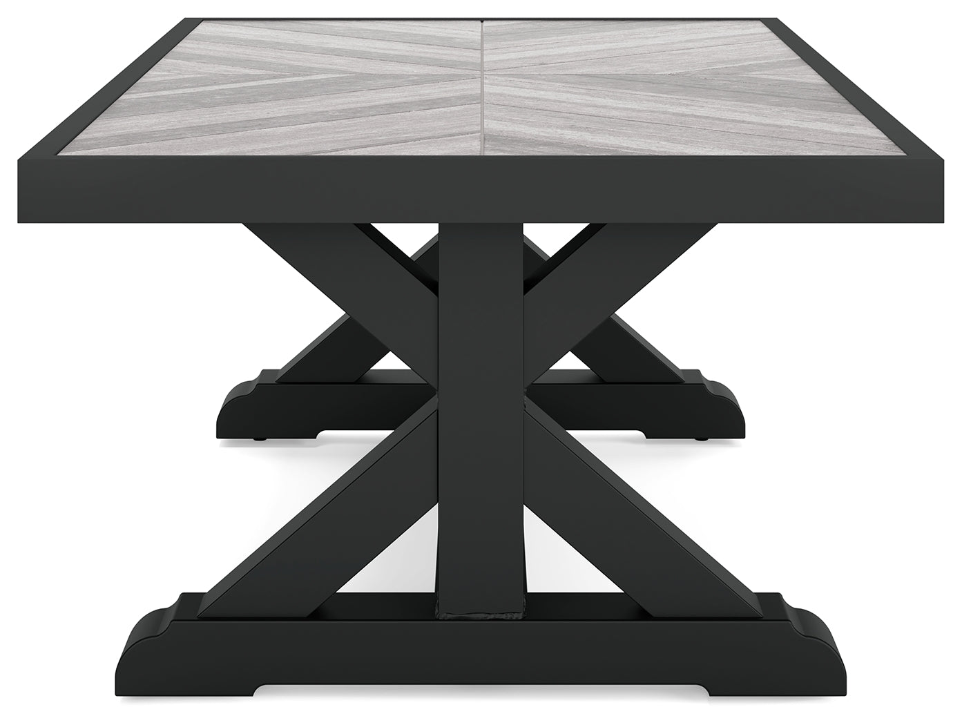 Two Beachcroft end tables next to lounge chairs