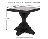 Beachcroft Black/Light Gray 2 Outdoor Chairs with End Table