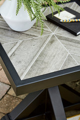 Beachcroft Black/Light Gray 2 Outdoor Chairs with End Table