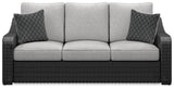 Front view of Beachcroft sofa and lounge chairs