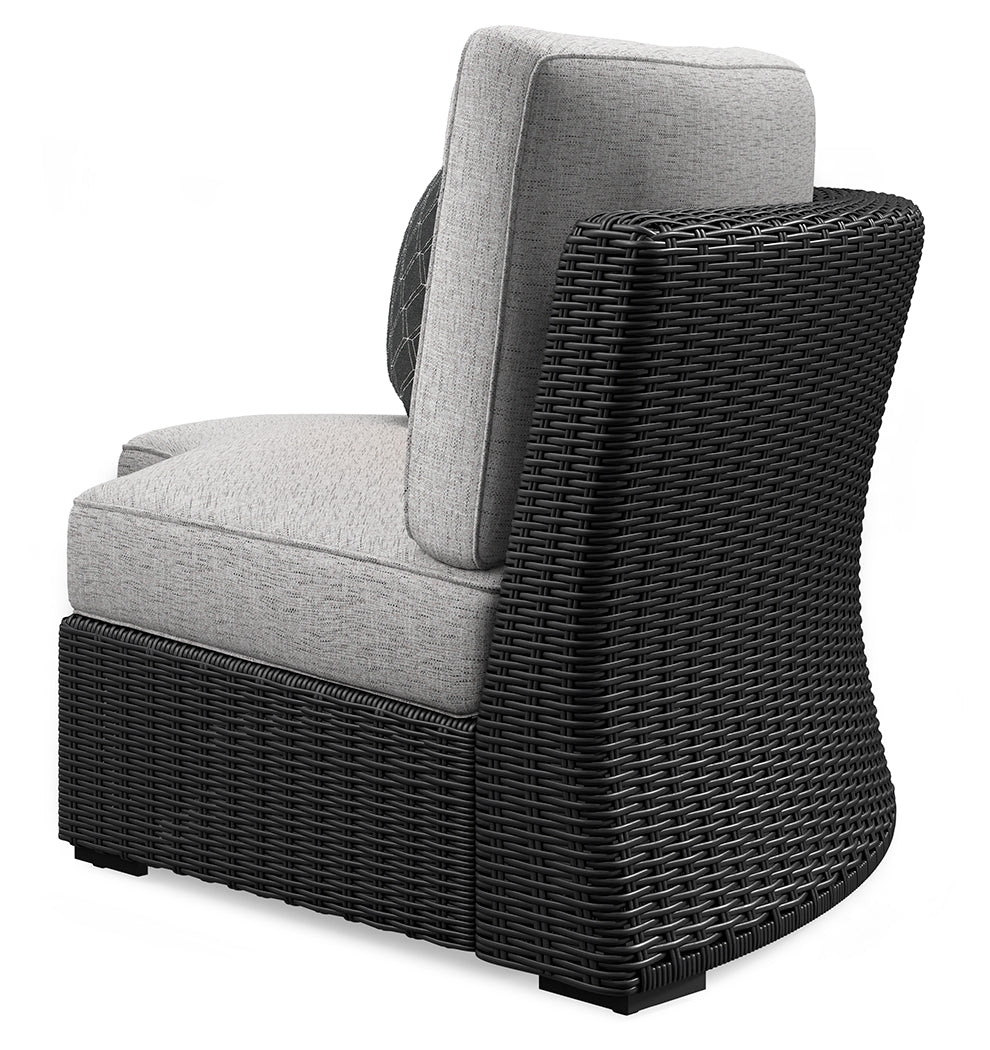 Beachcroft 5-Piece Black and Light Gray Outdoor Sectional showing front angle
