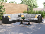 Beachcroft 5-Piece Black and Light Gray Outdoor Sectional showing front angle