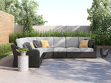 Beachcroft 5-Piece Black and Light Gray Outdoor Sectional showing front angle