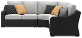Beachcroft sectional side angle showing curved corner chair