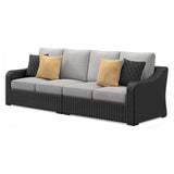 Beachcroft loveseat back view with frame detail