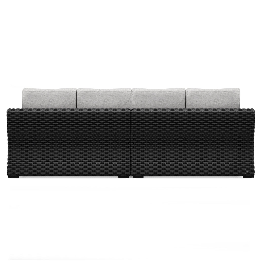 Beachcroft 5-Piece Black and Light Gray Outdoor Sectional showing front angle