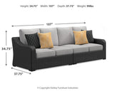 Beachcroft 5-Piece Black and Light Gray Outdoor Sectional showing front angle