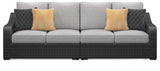 Beachcroft 5-Piece Black and Light Gray Outdoor Sectional showing front angle