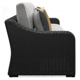 Beachcroft 5-Piece Black and Light Gray Outdoor Sectional showing front angle