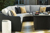 Beachcroft sectional with cushions and throw pillows arrangement