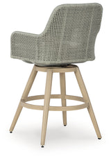 Seton Creek outdoor swivel barstool back view