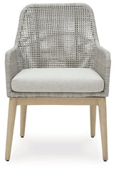 Seton Creek Gray Outdoor Dining Arm Chair side profile
