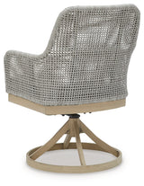 Gray resin wicker chair with swivel base