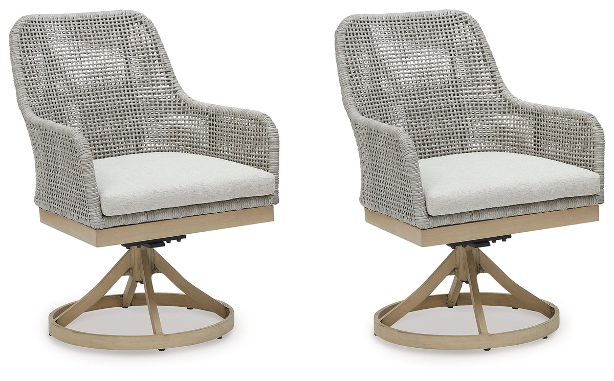 Seton Creek Outdoor Dining Chair - side swivel view