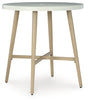 Seton Creek Beige Outdoor Bar Table angled front view