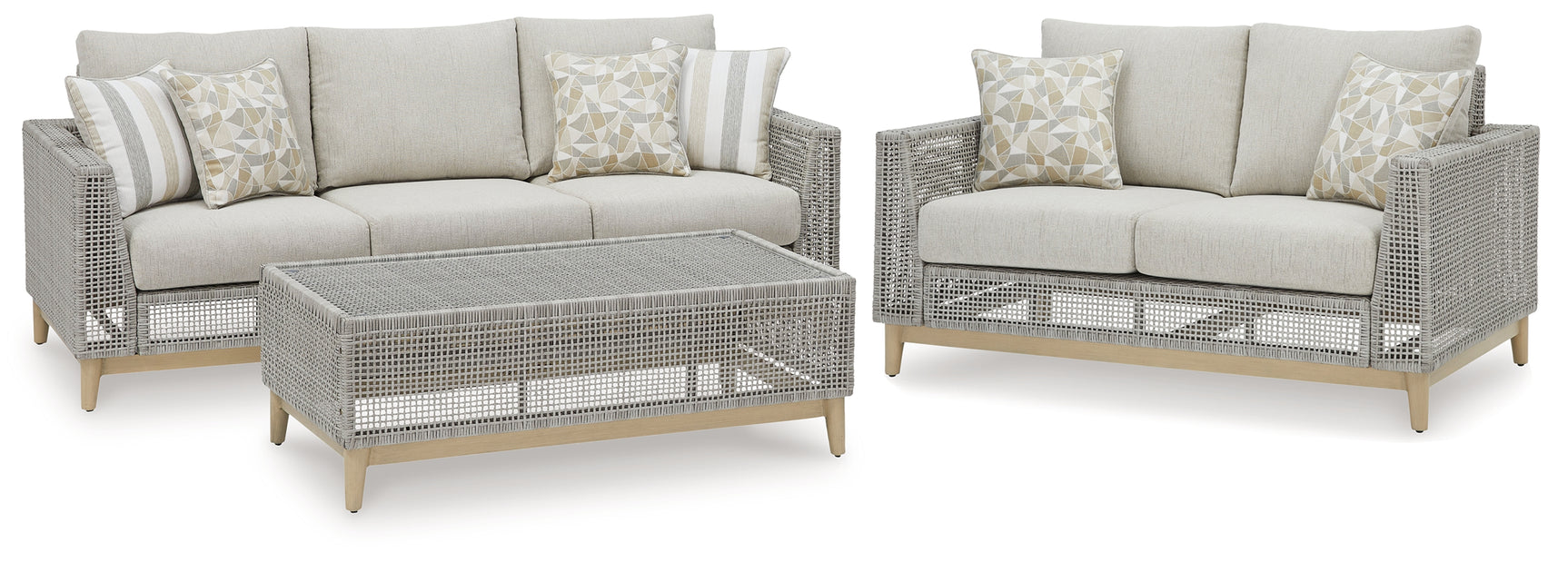 Seton Gray Creek Outdoor Sofa and Loveseat with Coffee Table