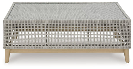 Seton Gray Creek outdoor sofa with two chairs and coffee table in gray finish