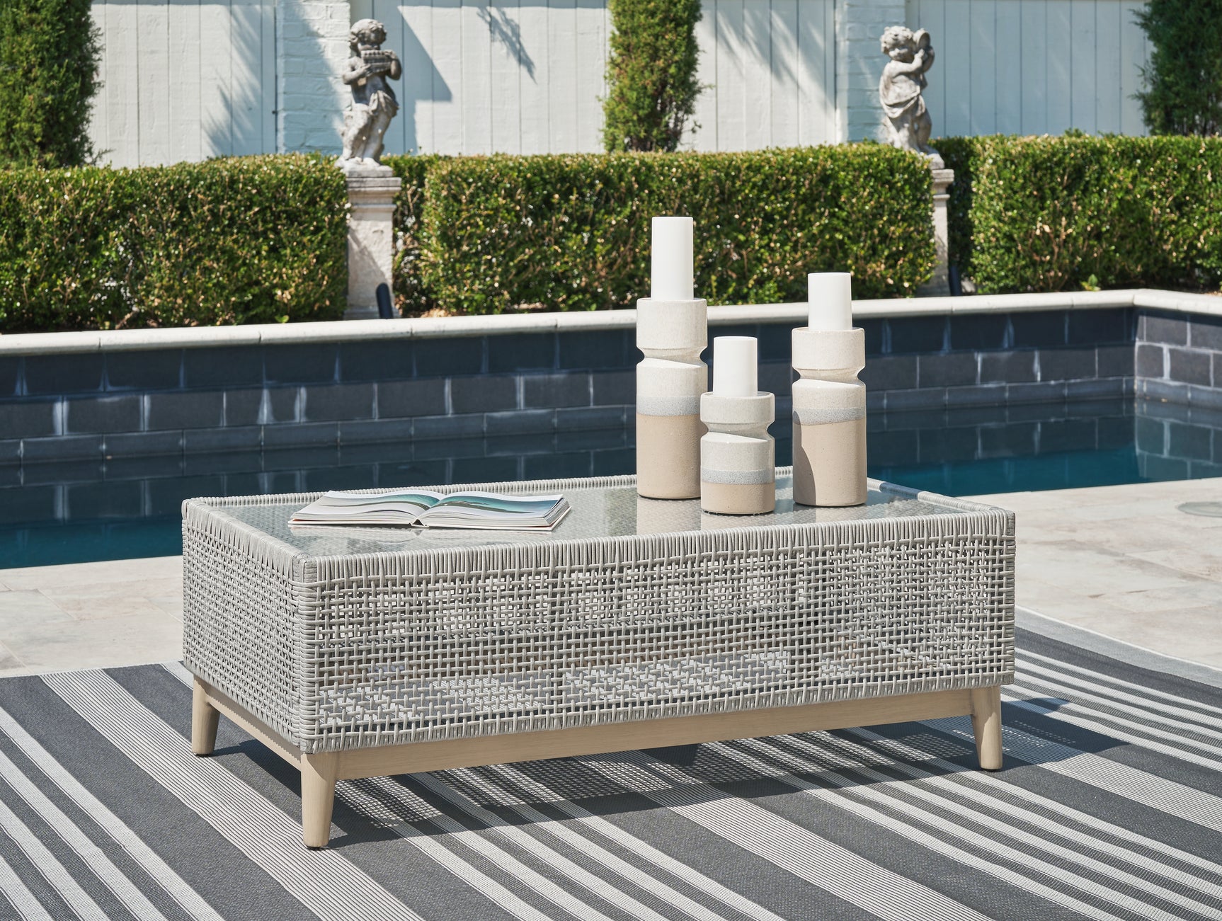 Seton Gray Creek Outdoor Sofa and Loveseat with Coffee Table