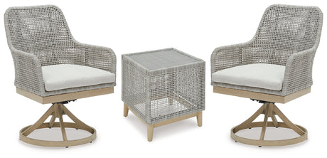 Side angle showing chair cushion fabric