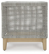 Seton Creek wicker end table corner detail