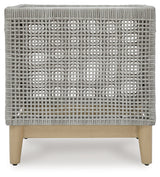 Close-up of Nuvella+ cushion fabric texture on chair