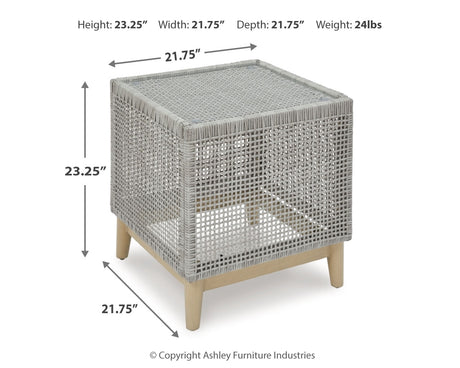 Dimensions diagram for Seton Gray Creek outdoor seating
