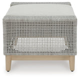 Seton Creek Gray Outdoor Ottoman with Cushion top view