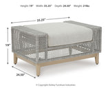 Seton Gray Creek ottoman with cushion front view