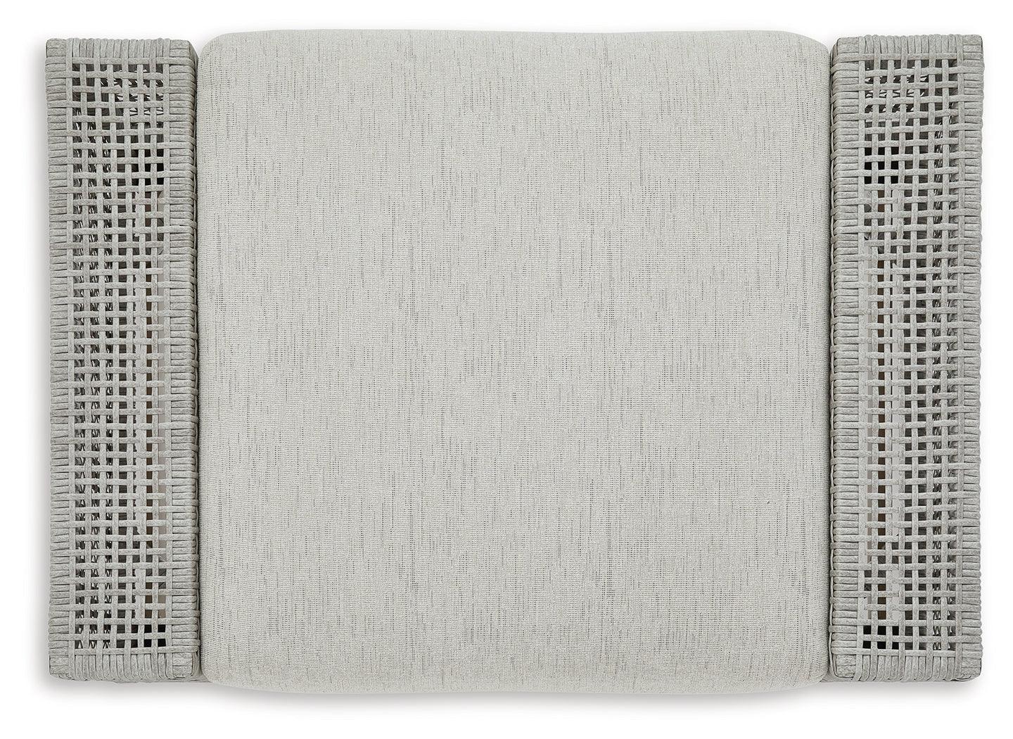 Seton Creek Gray Outdoor Ottoman cushion detail
