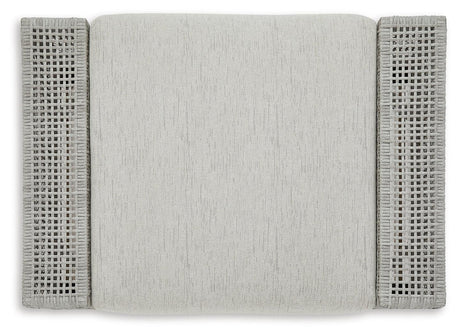 Seton Creek Gray Outdoor Ottoman cushion detail