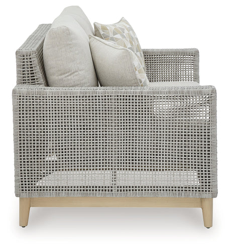 Rear back view of loveseat